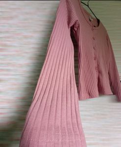 Dusty Pink Thin Knitted Cardigan