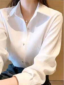 SAVANA Elegant White Long Sleeve Shirt