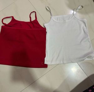 ❤️🤍 Red & White Cami Combo