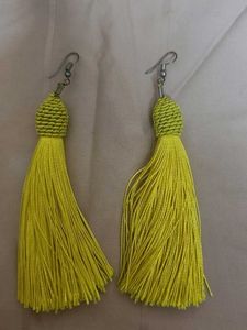 Vibrant Yellow Tassel Earrings