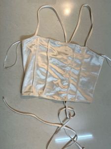 Satin Corset Top with Tie-Up