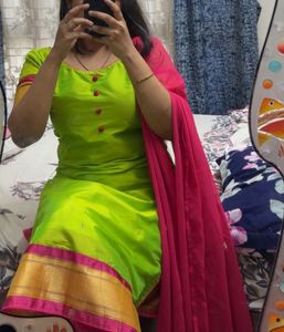 Vibrant Lime Green Kurta