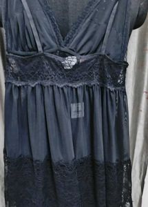 Elegant Black Lace Nightgown