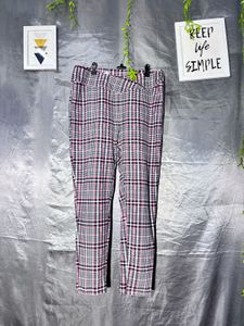 Plaid Print Stretch Pants