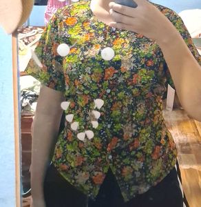 Vintage Chiffon Button Up