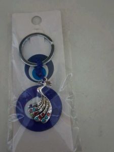 Peacock Evil Eye Keychain