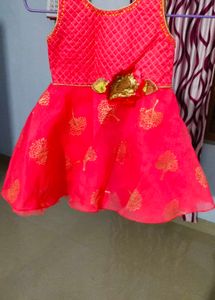 Vibrant Pink & Gold Party Dress