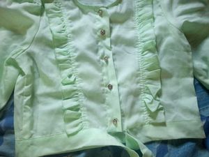 Cute Korean Pastel Green Tie-Front Ruffle Crop Top