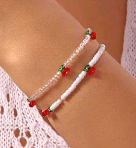 Cute Cherry Beaded Bracelets Set 2