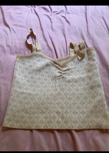 Cute Cream Knit Crop Top Set