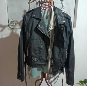 Stylish Faux Leather Biker Jacket