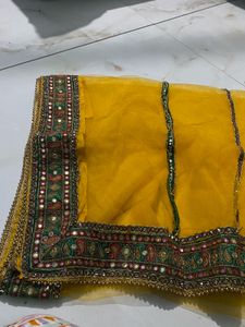 Embellished Yellow saree