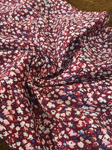 Floral Print Burgundy Mini Dress