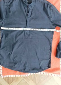 Men's Dark Blue kurta style Shirt