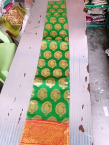 Amman Silk Saree - Green with Red Border