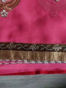 Beautiful Pink Embroidered Saree