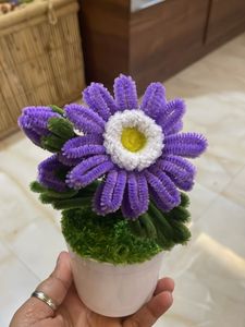 Purple Pipe Cleaner Flower Decor