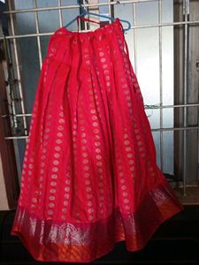 Vibrant Pink Ethnic Skirt with Gold Dots