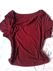 maroon crop top for women