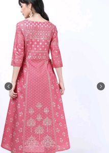 Vishudh Pink Kurta with Gold Print