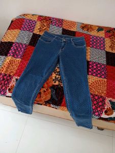 Stylish Blue Dotted Jeans