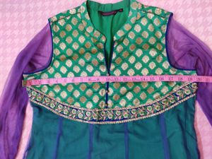 New Blue Net Anarkali By Rangmanch Pantaloons