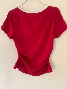 Chic Red Lace-Up Top