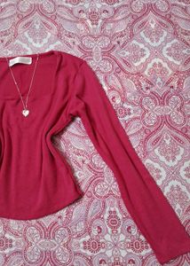 ZaraChic rose Long Sleeve Square Neck Top🎀🌷