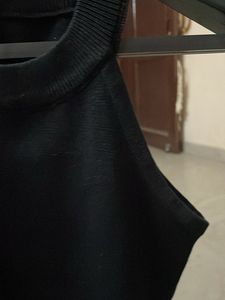 Sleek Black Halter Neck Top