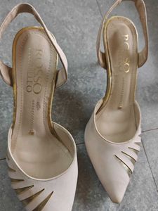 Original Rosso Brunello Beige Slingback Heels