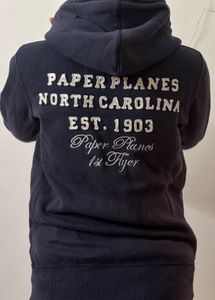 Classic Faded Navy Blue Zip-Up Hoodie