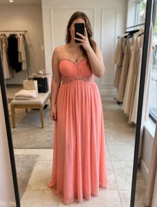 with freebies 🫶 Stunning Peach Embellished Gown