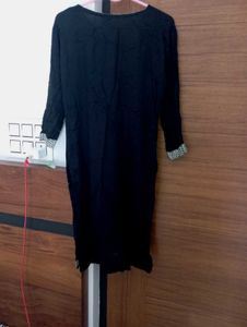 Embroidered Black Kurta