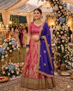 Beautiful Pink & Gold Lehenga Choli