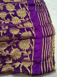 Elegant Purple Skirt with Gold Embroidery