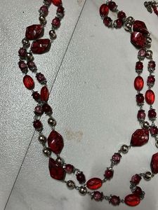 (New) Bundle of 3 Red Beaded Necklaces