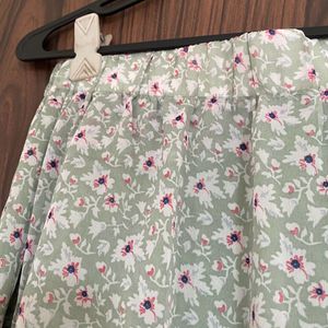 Chic Floral Midi Skirt with Button Detail