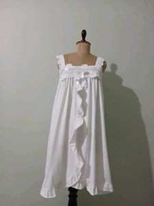 White Lace Trim Nightgown