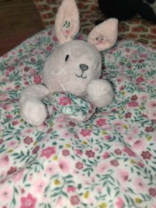 Nutmeg Pink Floral Bunny Baby Comforter