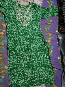 Elegant Green Printed Kurta