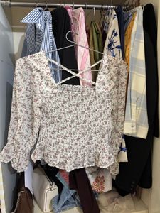 Floral Smocked Square Neck Top