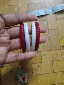 Baby Girl's Bangles Red & White