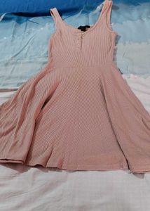 Dusty Pink Colour Slim One Piece Dress