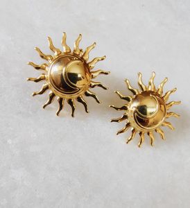 Sunburst 18K Gold Plated Anti Tarnish Earrings