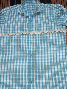 Blue and White Checked Casual Shirt for Men - Size