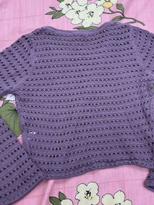 Stylish Purple Crocheted Top