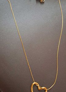 Anti tarnished Gold Heart Necklace