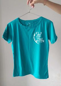 Teal Moon Print T-Shirt