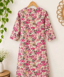 Floral Print Button-Up Kurta