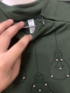 Green Gown with Bulb Print